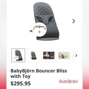 BabyBjorn Bouncer Bliss with Toy Bar in Anthracite